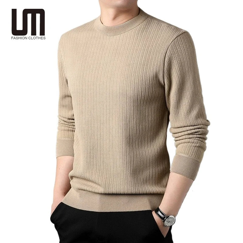 OEM Trending Korean Style Winter Men Clothing Pullovers Thick Warm O Neck Sweaters