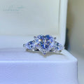 Silver 925 Original 3 Carat Brilliant Cut Diamond Test Past D Color Heart Moissanite Wedding Ring for Women Gemstone Jewelry