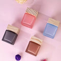 Wholesale Empty 100ml Frosted Red Blue Gray Brown square Glass Perfume  Reed Diffuser Bottle with Wood Lid
