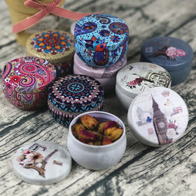 Wholesale 93 Ml/3.1 oz Round Color Printing Metal Candle/Craft/Gift/Flower Tea Tin