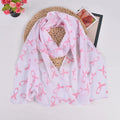 Customized Thin Pink Tie Pattern Printed Chiffon Women's Long Sunscreen Scarf New Fashion Versatile Malaysia Style Shawl Factory