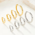 Ins Fashion 925 Silver Plain Simple Round Hoop Earrings Jewelry 18K Gold Plated Sterling Silver  Hoop Earrings for Women