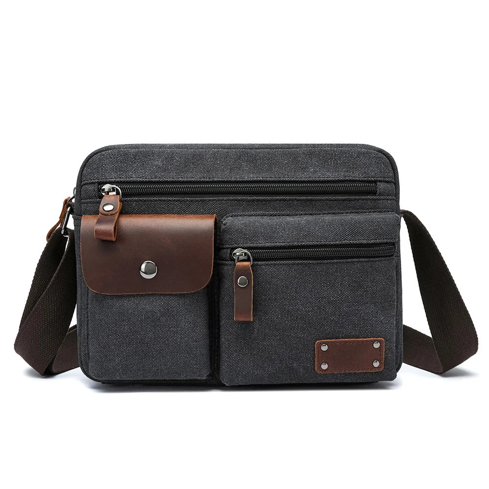 Luxury Designer Multi-Function Vintage Geometric Crossbody Messenger Bag Canvas Men's Summer Fashion Waterproof Dress