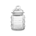 300ml 10oz Embossed Glass Storage Jar Safe Cookie Candy Container with Stopper Lid Free Sample and Carton Packing