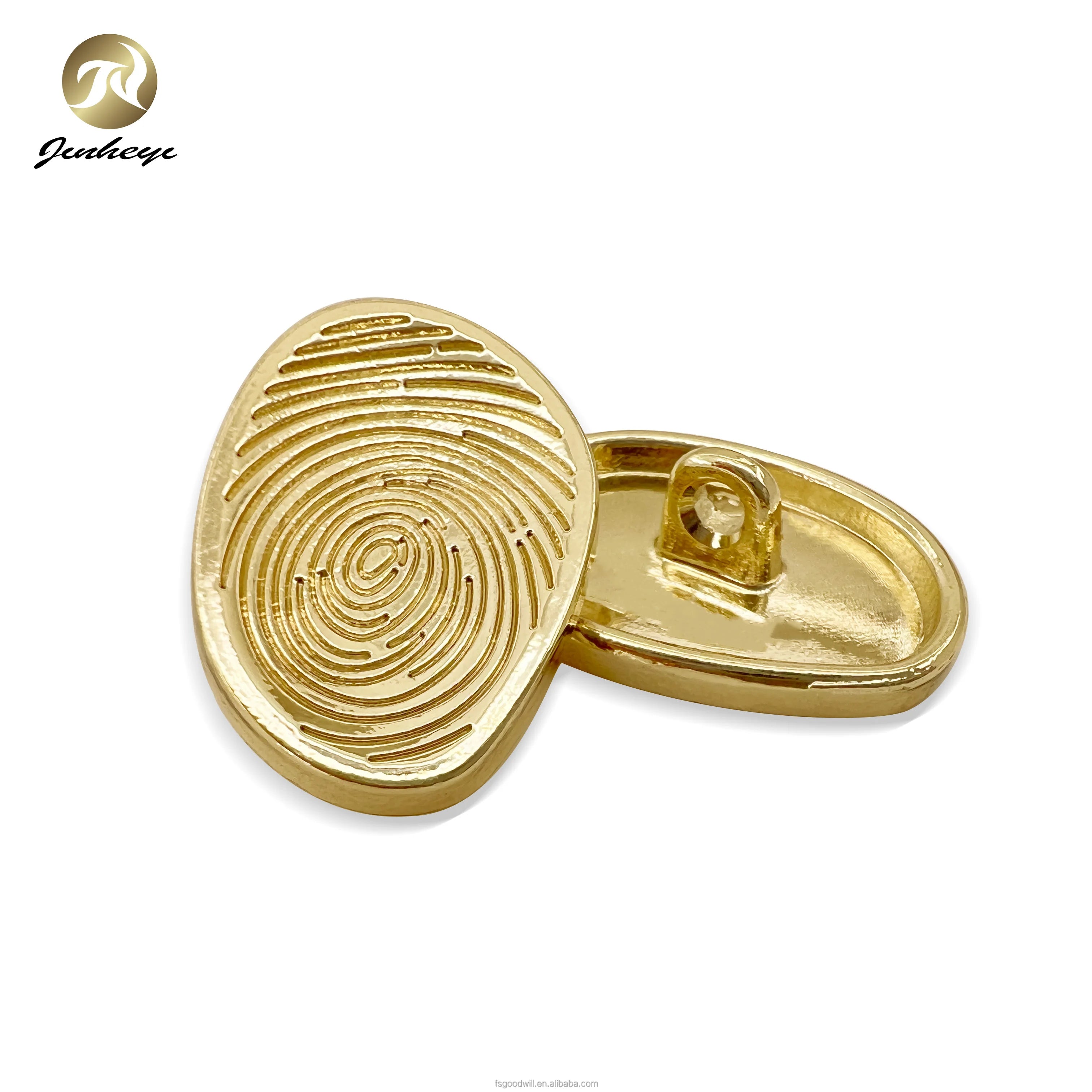 Oval Style Fingerprint Fashion Luxury Metal Button