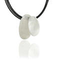 Overlapping Curved   Discs Choker Necklace Wax Rope Pendant