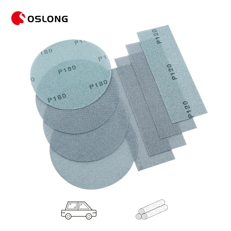 OSLONG 150mm Sharp Mesh Sand Paper Disc Dust Free Round Mesh Abrasive Disc
