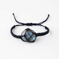Wholesale Natural Stone Crafts Energy Quartz Blue Labradorite Hand Woven Bracelets