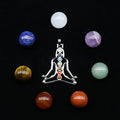Huiying New Natural Quartz Agate Crystal Ball Seven Chakra Energy Yoga Stone Sets Crafts