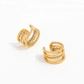 JOOLIM Jewelry PVD 18K Gold Plated Bead Gold Plated Hoop Earrings Stainless Steel Jewelry