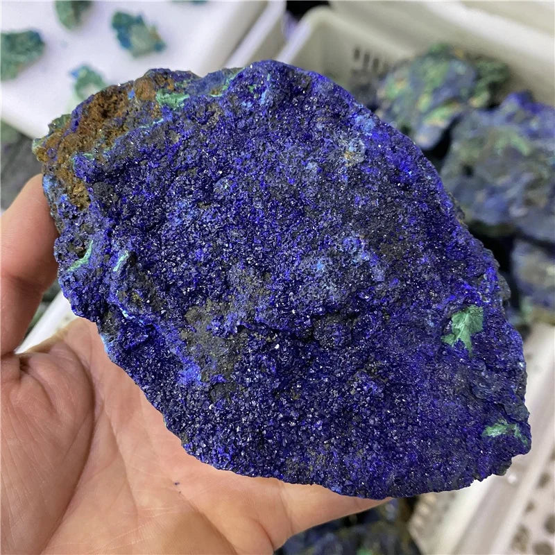 Natural Azurite Cluster Rough Blue Crystal Cluster Azurite Mineral Specimen for Home Decoration