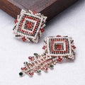 High Quality Metal Rhomboid Tassel Brooch Pin Colorful Rhinestone Diamond Plated Flower Wedding Hijab Clothes Bags