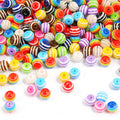 Plastic Beads Supplier Wholesale High Quality Resin Striped Beads Mixed Color for DIY Bracelet Necklace Making Accessories