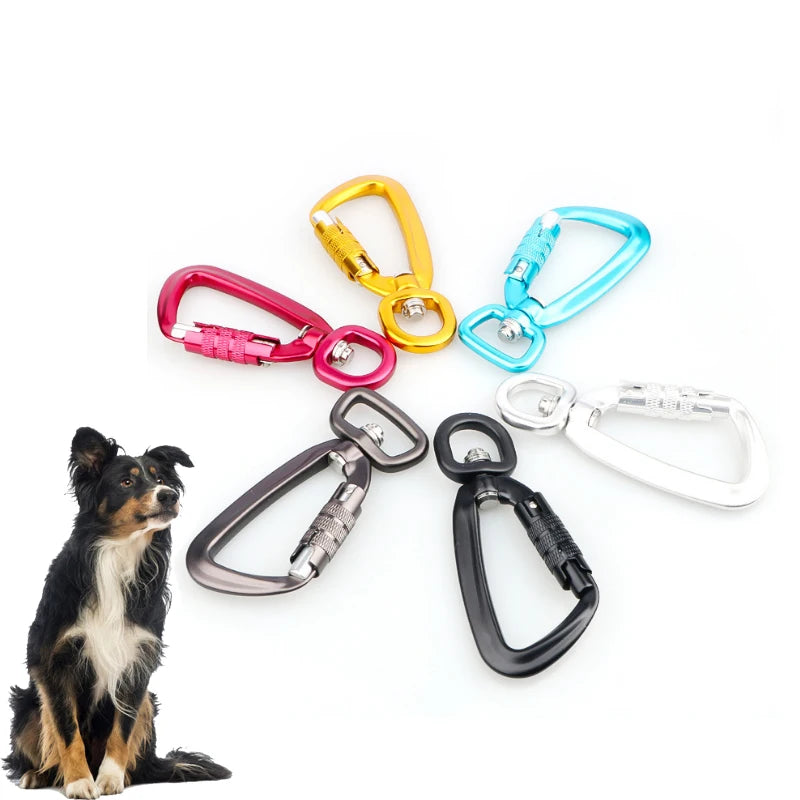 Outdoor Adventures Metal Swivel Carabiner Keychain with Snap Hook Secure Attachment for Dogs Leash