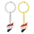 Factory Enameled Syrian Arab Republic Flag Charm Keychain Stainless Steel 18K Gold Plated Enamel Syria Map Pendant Key Chain