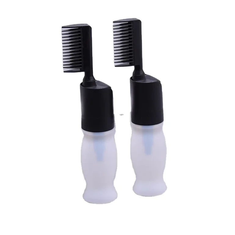 100ml 120ml clear factory price empty hair coloring dyeing bottle shampoo application oil bottle with comb