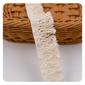 New Arrival White 100% Cotton Trim Lace Crochet Tassel Fringe Lace Trim for Sewing and Crafts