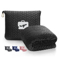 2-in-1 Floral Character Travel Blanket Soft Bag Pillowcase Hand Luggage Sleeve Backpack Clip Solid Color Travel Pillow Blanket