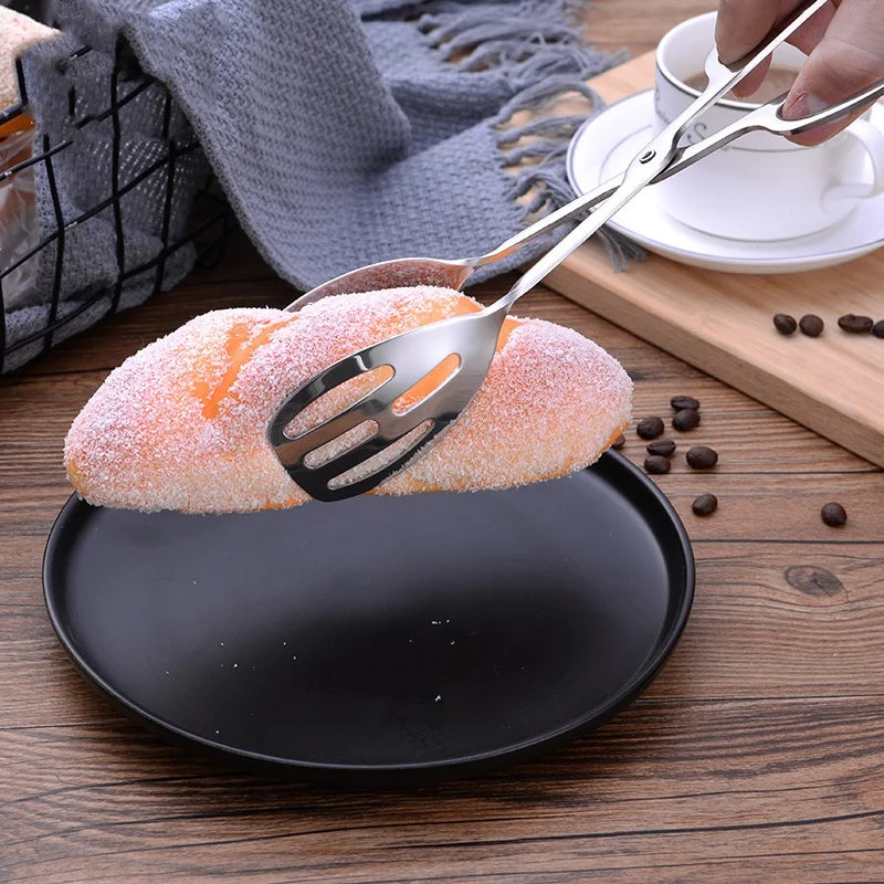 Multifunction Heat Resistant Nonstick Stainless Steel  Salad Food Bread Baking Service Tongs