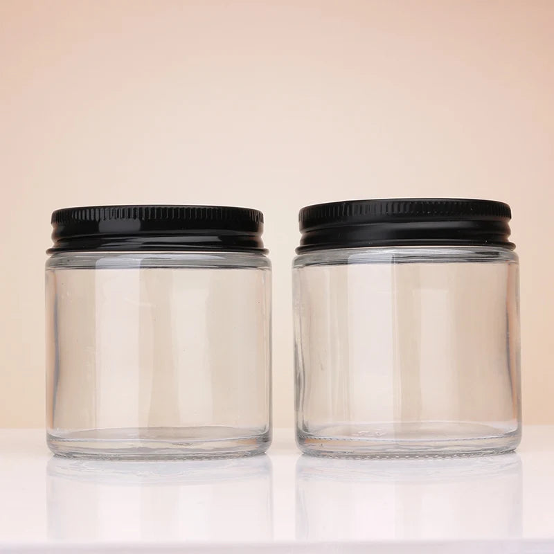 Clear Empty 4oz 120ml Glass Candle Jars with Lid for Candle Holders and Lanterns for Candle Food Storage Spice Lotion
