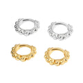 Stylish Refined Chic Simple Fashion Glossy Beads Gold Huggies Hoop Earrings for Women Piercing Jewelry Accessories