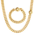 OUMI Classical Jewelry Stainless Steel 18K Gold Filled Cuban Link Chain for Women Men