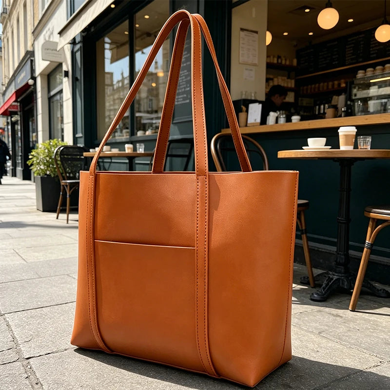 Luxury Women's PU Material Shoulder Handbag with Custom Logo Big Capacity Zipper Closure Portable Fashion Design by Manufacturer