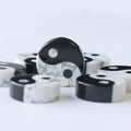 Natural Black and White Tai Chi Yin Yang Howlite Obsidian Bagua Carvings Crystal Crafts for Diy Necklace