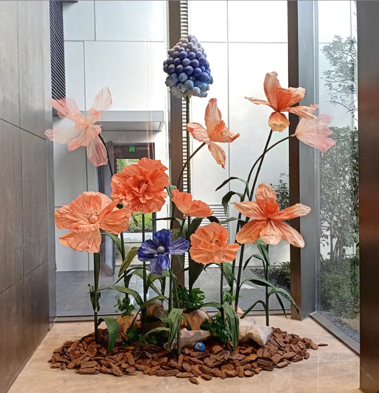 Various Style Wedding Decorations Large Silk Flower With Stand  Road Lead Artificial Standing Giant Flower