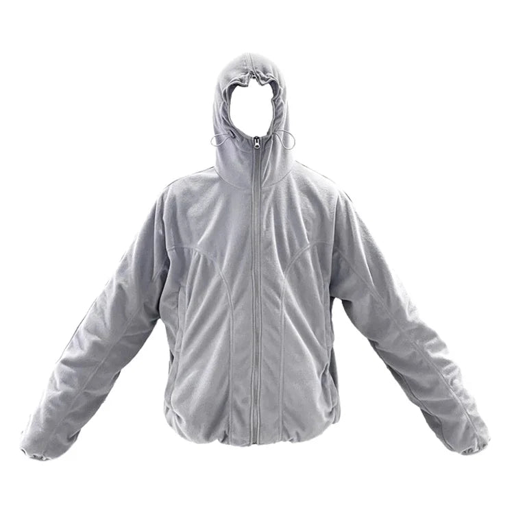 Manufacturer Custom Men's Hoodies High Quality Solid Polar Fleece Double Zipper Hoodies Casual Men's Coat