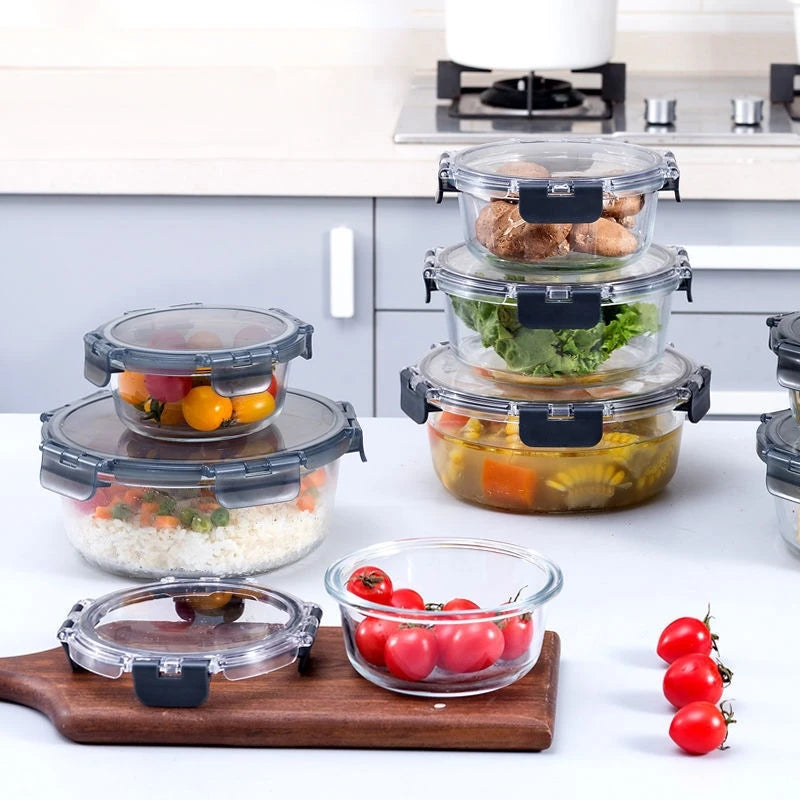 Round Food Storage Box Kitchen Storage Box Transparent Food Container Plastic Container for Food