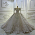 Jancember AM1136  Boho Lace Luxurious Beaded Elegant Ball Gown 2022 Wedding Dress