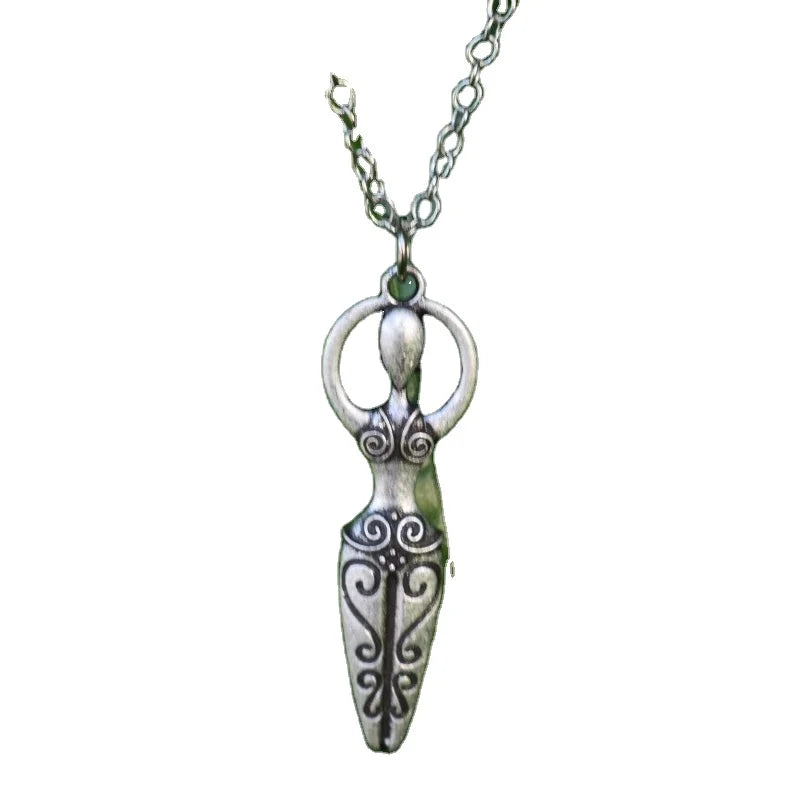 Triple Moon Fertility Goddess Pregnancy Pendant Necklace Lucky Wiccan Wishing Jewelry Gift