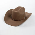 Wholesale 2024 New Arrival Deluxe Sombreros 100% Wool Felt Mexican Men Cowboy Hat With Rivets Leather Belt