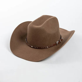 Wholesale 2024 New Arrival Deluxe Sombreros 100% Wool Felt Mexican Men Cowboy Hat With Rivets Leather Belt