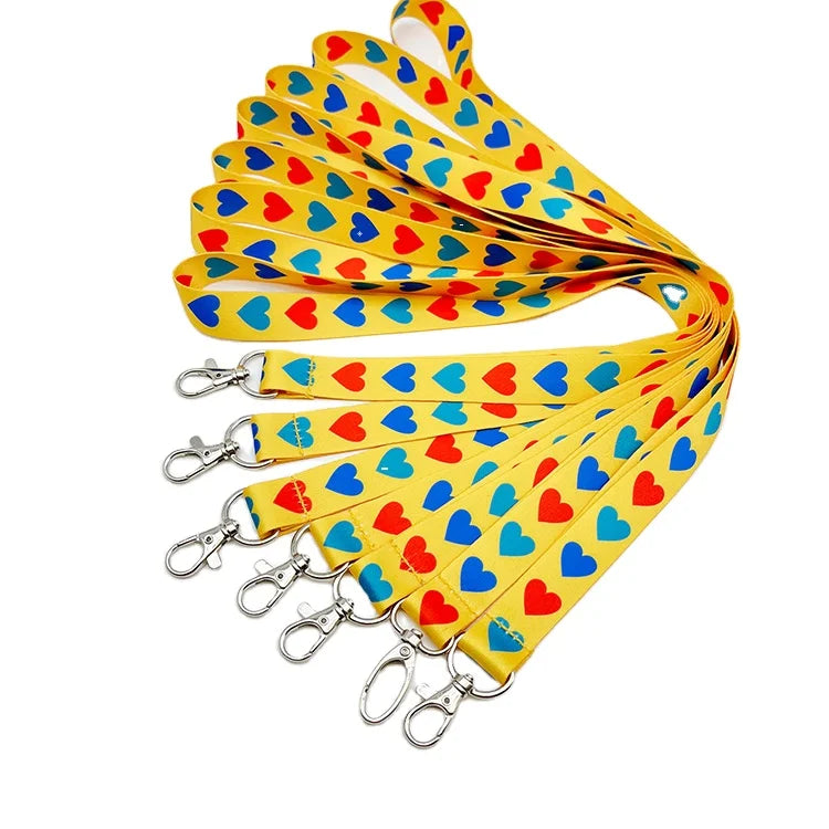 Customizable Cute Pattern Logo Printed Anime Necklaces Lanyard Durable Nylon with Hook Accessory Custom Size Color for Kids