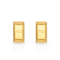Chris April in Stock 18k PVD Gold Plated 316L Stainless Steel Rectangle Solid Bullion Block Geometric Stud Earrings