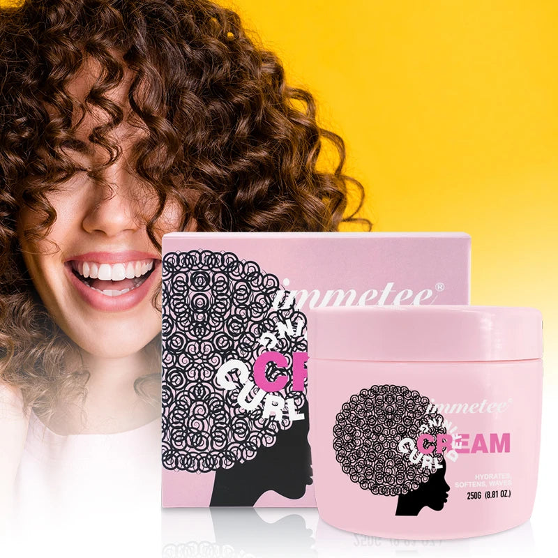 IMMETEE Hair Cream Coconut Oil Nourishing Repair Hair Organic Frizz Control Curling Cream for Natural or Curly Hair