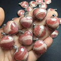 Healing Crystal Stones Fine Jewelry Natural Rhodochrosite 925 Sterling Silver Pendant Necklace