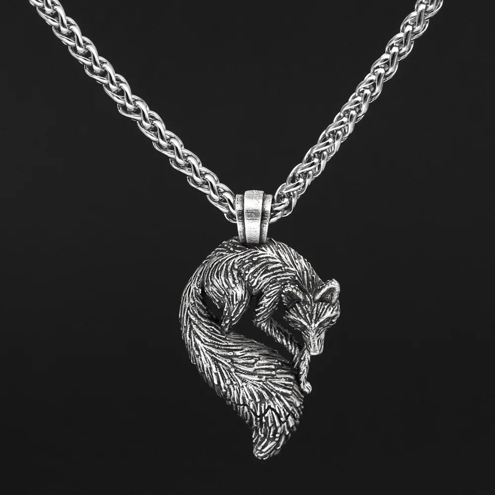 Viking Decoracion Nordic fox Pendant Viking Bracelet PD05 Wolf Viking Necklace Cadena Vikingas