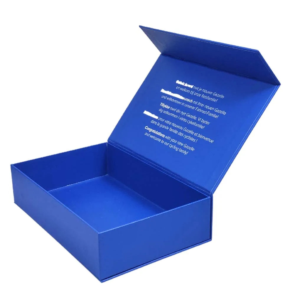 Blue Luxury Magnetic Book Shape Art Paper Rigid Box with Matt Lamination Recyclable Customizable Design for Gift Packaging
