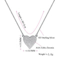 Daily Wear Fashion 925 Sterling Silver White Gold Necklaces Elegant Heart Shape Women Necklace Chain