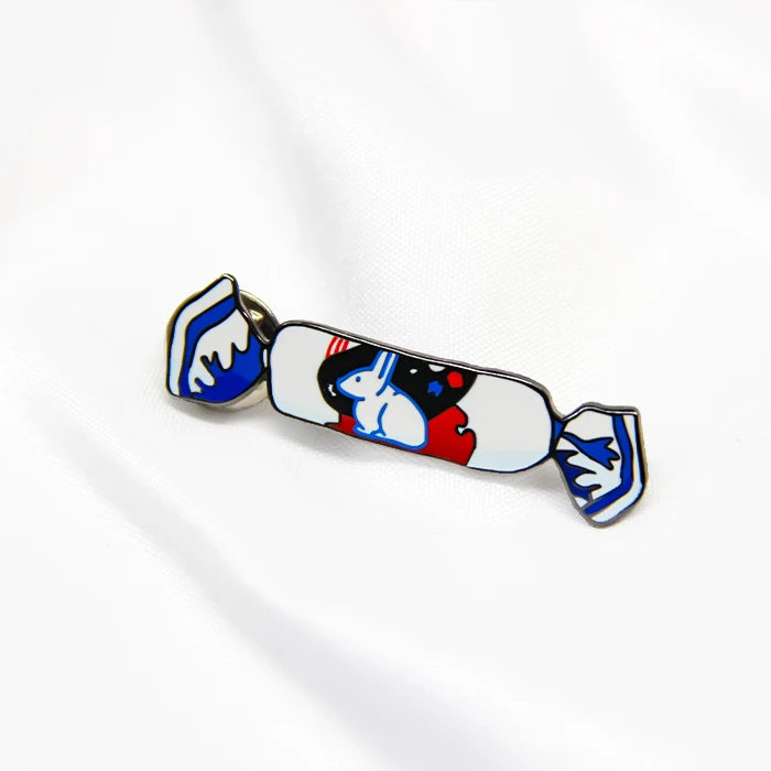 Custom Black Nickel Rabbit Candy Pet Lapel Pin Personalized Metal Model for Souvenir or Gift Animal Anime Plated Hard Enamel