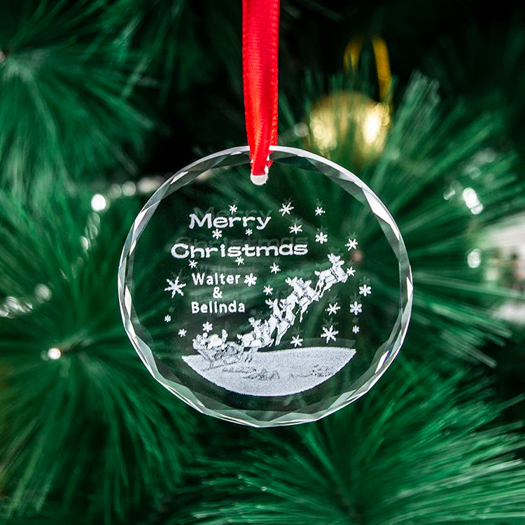 Yiwu Factory Wholesale K9 Blank Glass Christmas Ornaments Personalized Custom Souvenirs Crystal Christmas Ornaments
