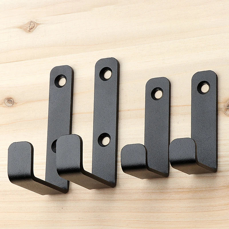 Towel Hooks Heavy Duty Black Wall Thick Pure Metal Screws Hole Installation Hook Heavy Duty Black Wall Hooks