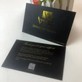 Luxury Gold Foil Matte Black Business Greeting Discount Thank You Card Custom with Qr Code Message