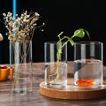 Tall Cylindrical Floating Candle Holder Vases Decoration Straight Cylinder Clear Hydroponic High Borosilicate Glass Flower Vase