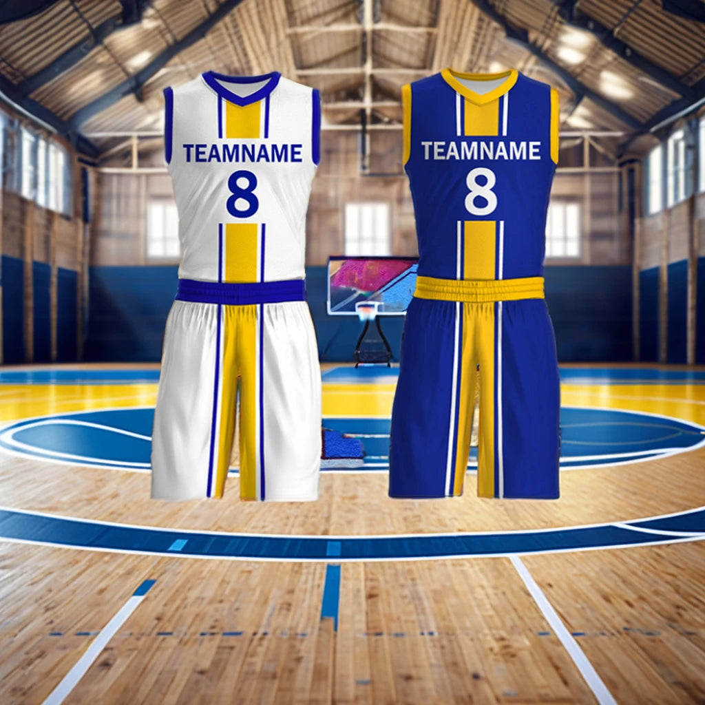Customizable Sublimation Printed Basketball Kits Male Training Sportswear Quick Dry Feature Featuring Basketball Jerseys Shorts
