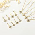 Hengdian 18K Gold Plated Brass Women's 3-Piece Wedding Jewelry Set Zircon Earrings & Necklace Alloy Material for Gift Giving