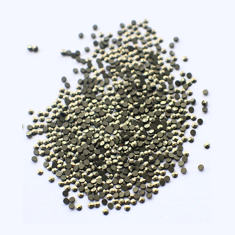 Natural Marcasite Stone 3A Quality Round Cut 0.9-2.0mm Flat Bottom Loose Gemstone